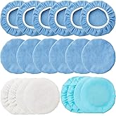 20 Pieces Car Orbital Buffer Polisher Pad Bonnet Microfiber Max Bonnet Polishing Buffing Pad Cover(7-8 Inches)