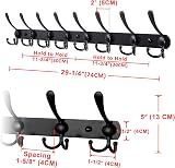 Dseap Coat Rack Wall Mount 74cm 8 Triple Hooks Stainless Steel Black view 5