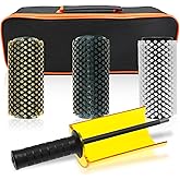 ETOUPA 150mm Ski Roto Brush Kit, Roto Brush Handle Axle, Snowboard Wax Brush Kit with 3 Brushes Nylon, Brass, Horsehair for Waxing