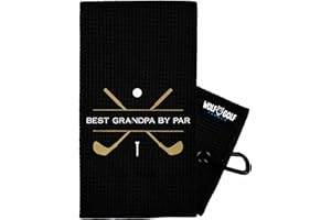 Wolf Golf Towels Best Grandpa by Par Golf Towel | Embroidered in USA | Golf Accessories for Men