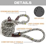 Fida Slip-On Rope Dog Lead 1.8m Reflective Grey One Size Fits All view 2