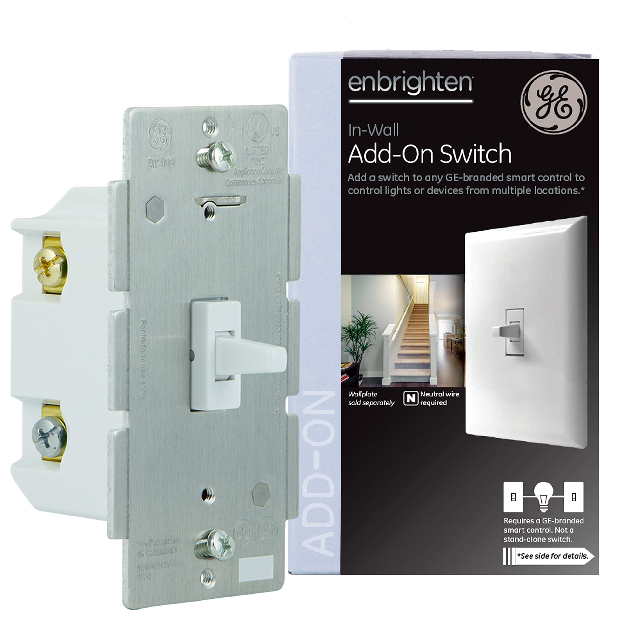 GE Enbrighten AddOn Switch for GE ZWave/GE Zigbee Smart Lighting