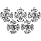 Needzo Four Way Cross Medal Pendant, Religious Jewelry Gifts, 1.12 Inches, Pack of 5
