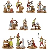 Moranduzzo Set of 11 Craftsmen Suitable for 1.38 inch Crib Scale 1:50 – Micro 1.38" – Indestructible Figurines, 18th Century Style, Hand-Finished, Sculptor M. Landi, Made in Italy