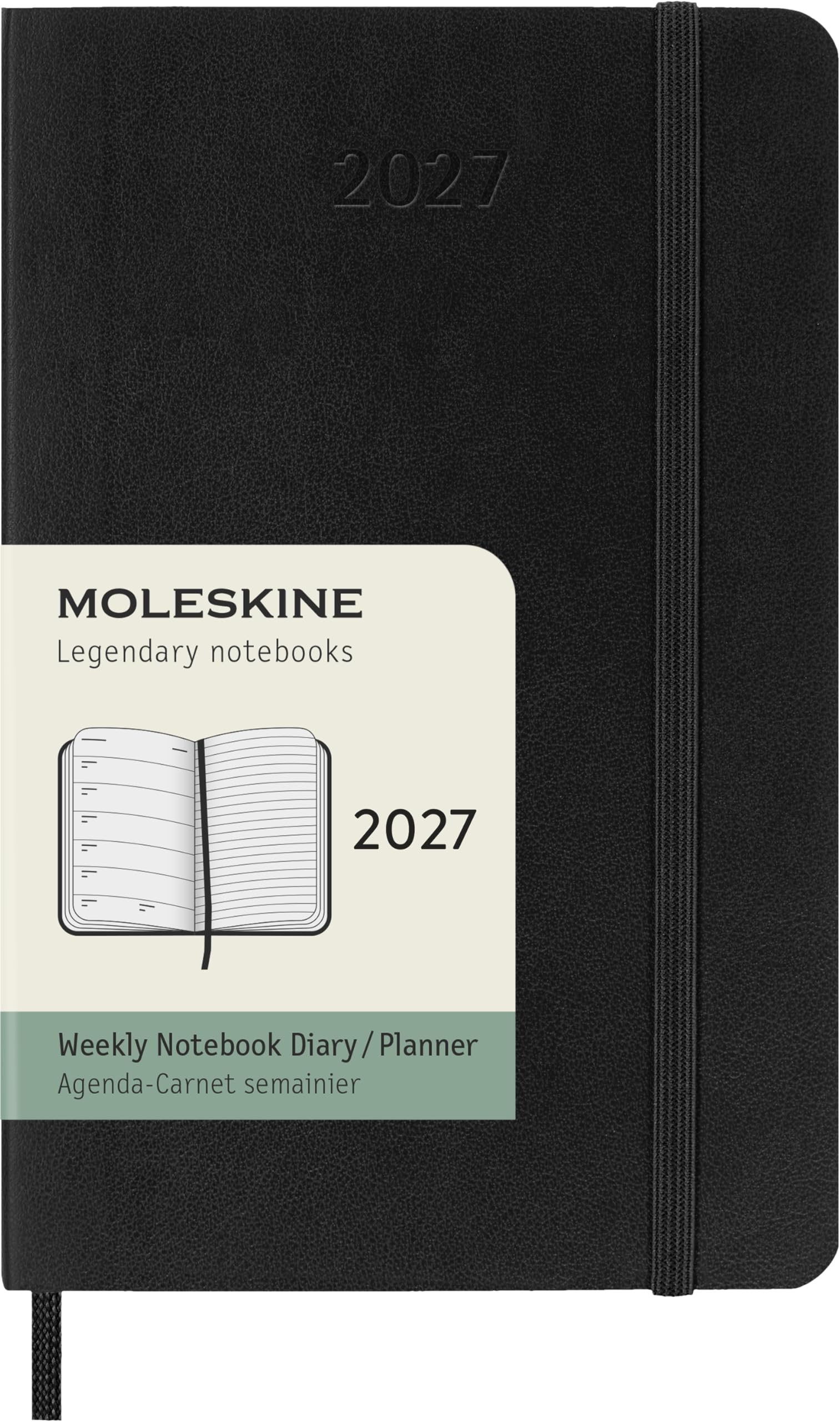 Moleskine 2027 12-Month Weekly Planner, Pocket, Black, Softcover | January-December 2027 Pocket (3.5" x 5.5") 144-page weekly