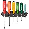 PB Swiss Tools Torx Screwdriver Set PB 8440 RB | 100% Swiss Made | 6-Piece Coloured Screwdriver Set T8/T9/T10/T15/T20/T25, Includes Wall Bracket