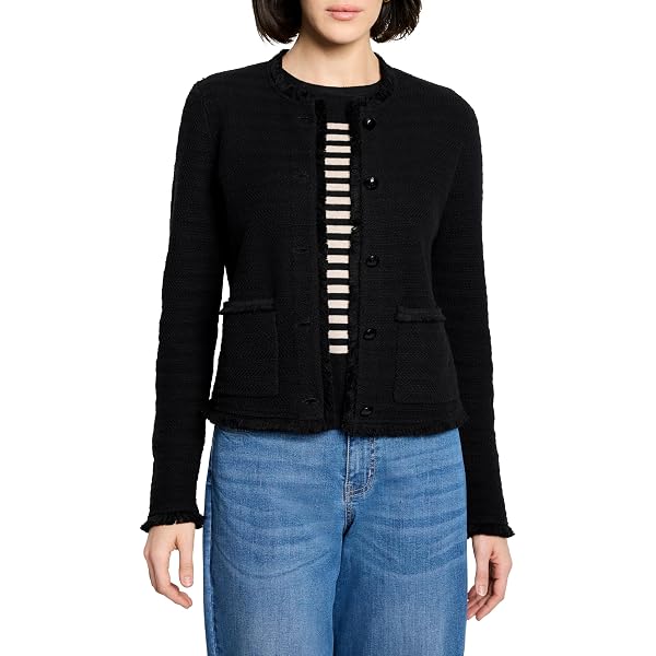 NIC+ZOE Giacca Blazer Donna Con Frange: Eleganza Casual E Dettagli Unici