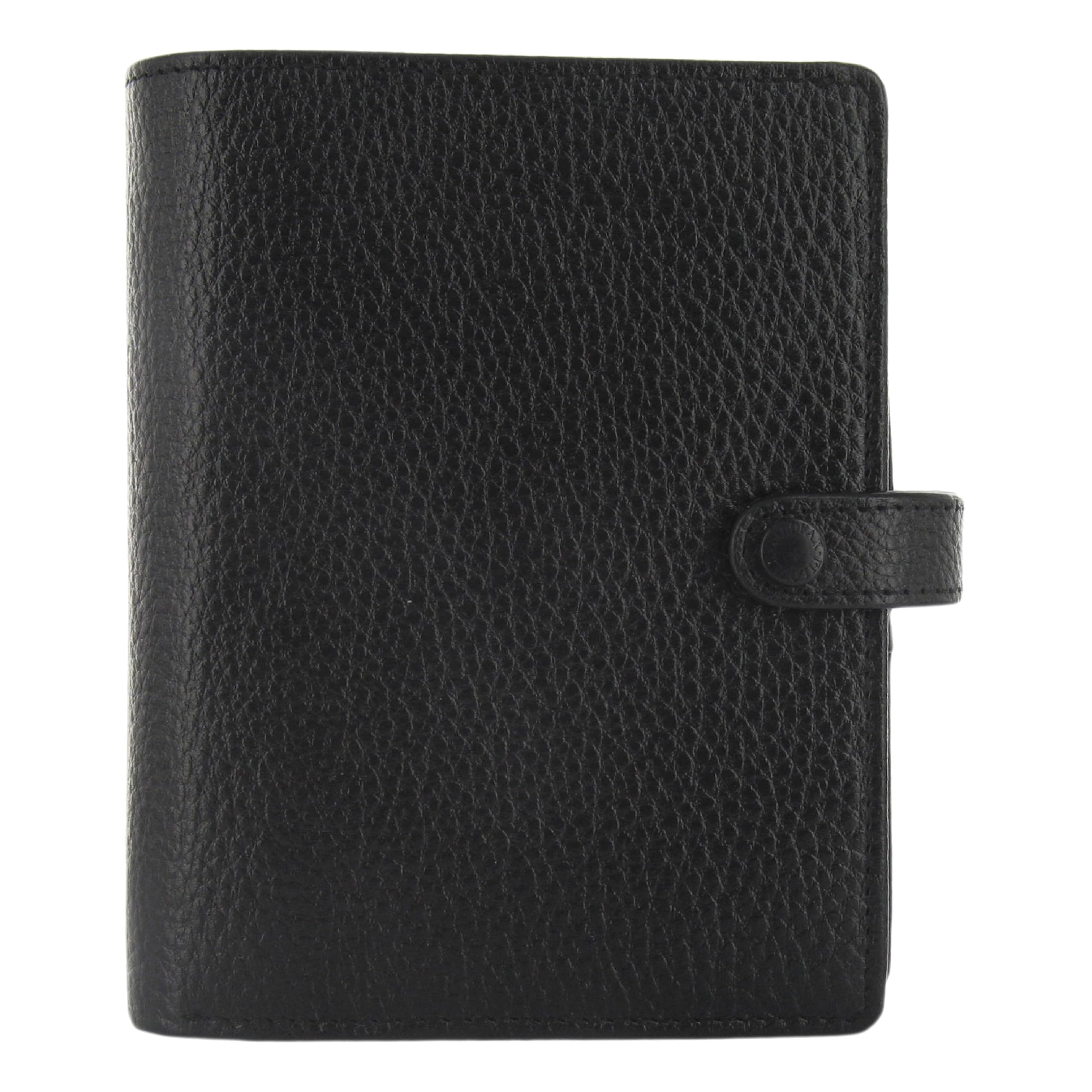 Filofax Finsbury Organizer, Pocket Size, Black – Traditional Grained Leather, Six Rings, Week-to-View Insert, Multilingual (C025360)