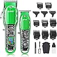 GLAKER Hair Clippers for Men Hair Clippers Cordless Mens Hair Clippers Zero-Gap Trimmer Clippers for Hair Cutting Barber Clipper (Green)