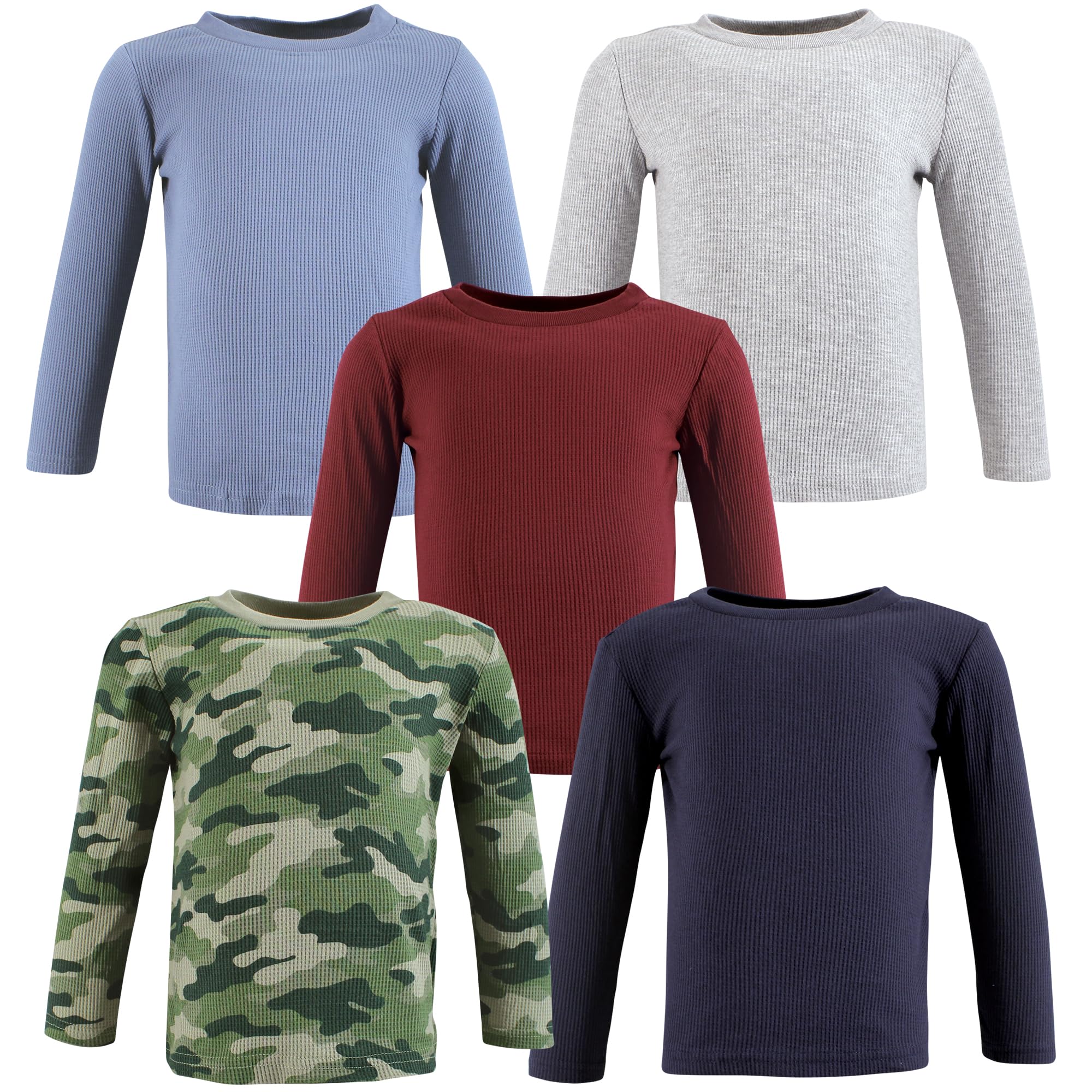 Hudson Baby Unisex Baby Thermal Long Sleeve Tees 5pk