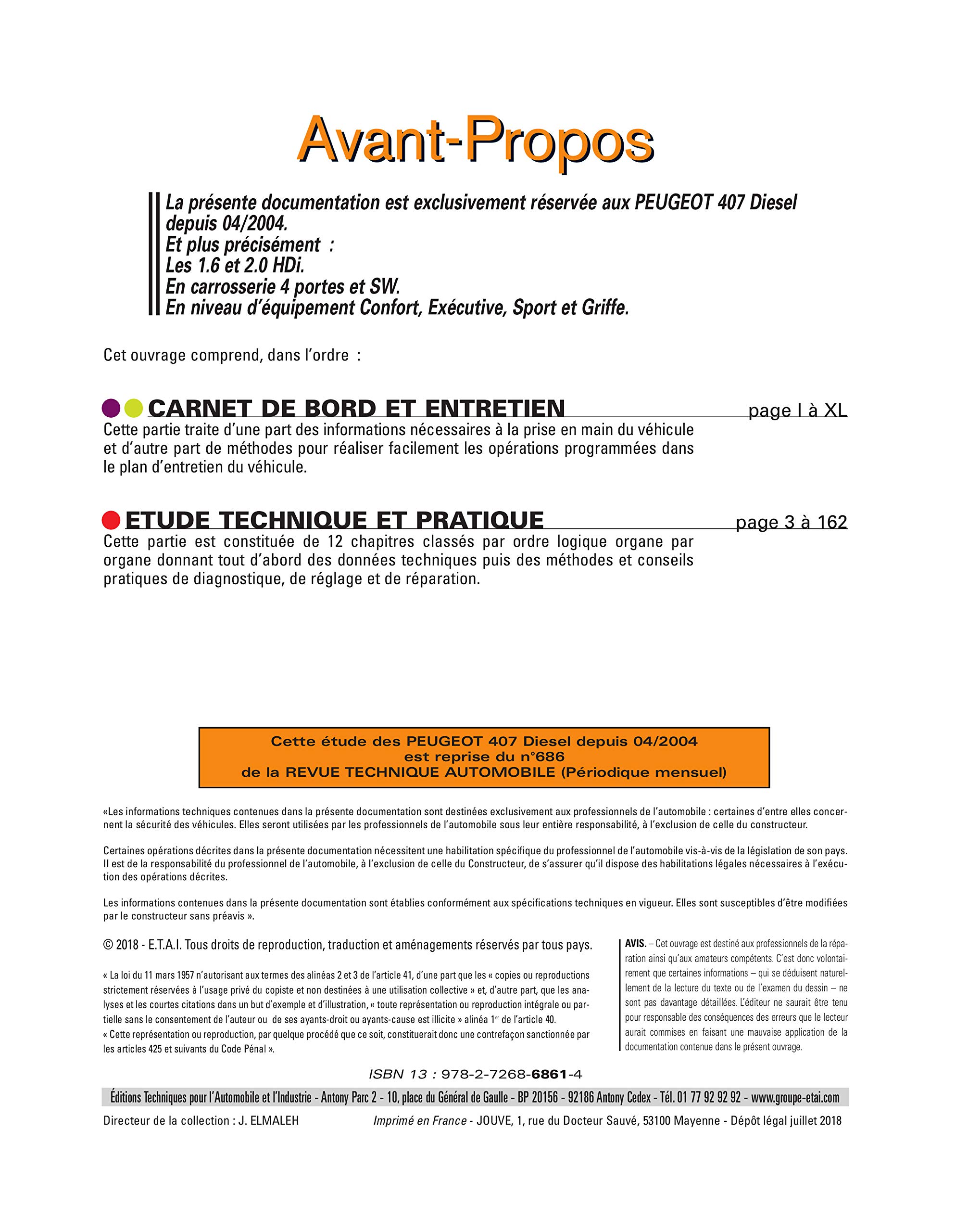 Peugeot 307 Ii Diesel Depuis 07 05 Etai Amazon Com Books