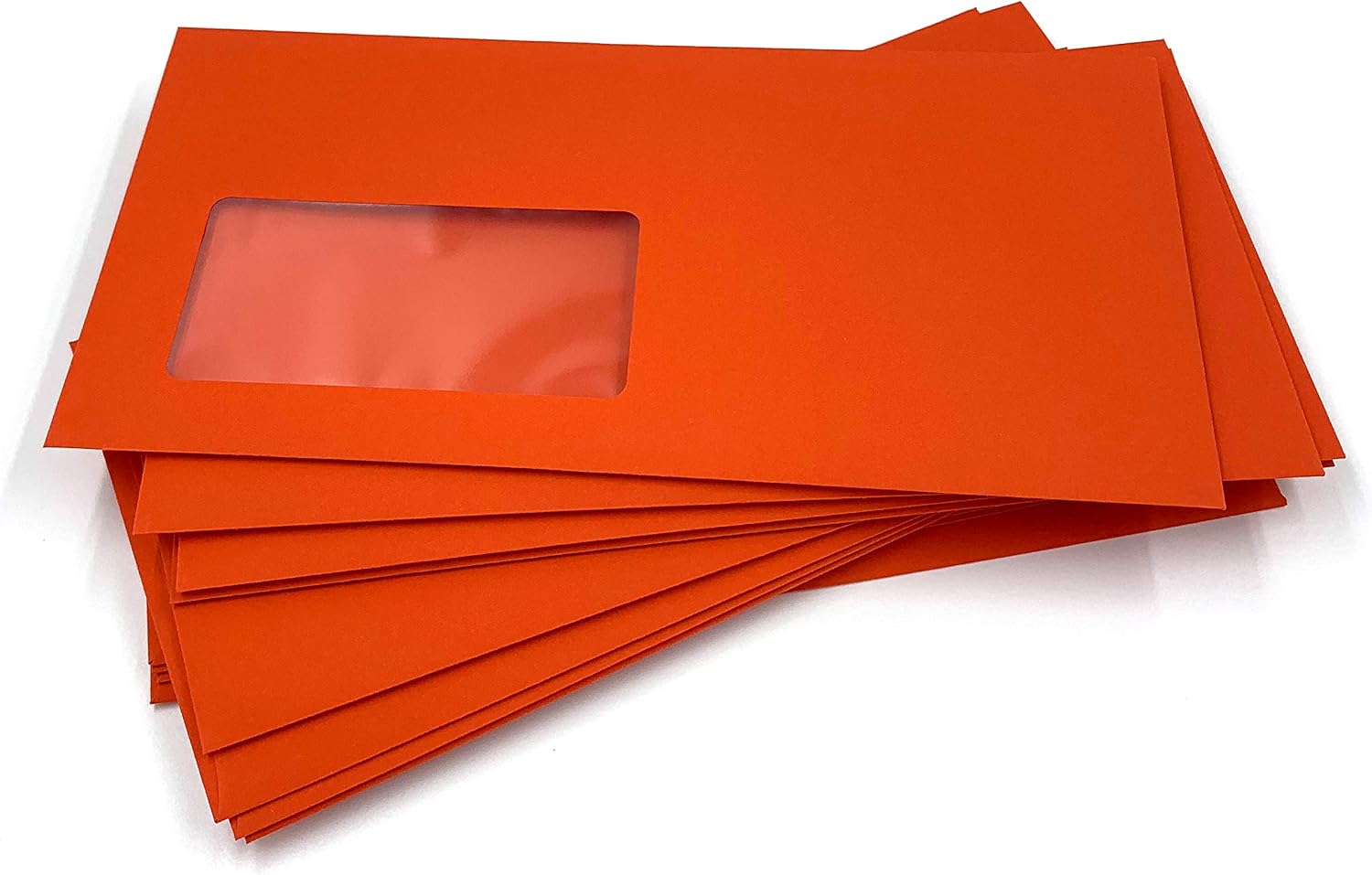 100 Window Envelopes, Red, Vermilion Red, 220 mm x 110 mm, Adhesive Strips, 220 x 110 mm - Image 3