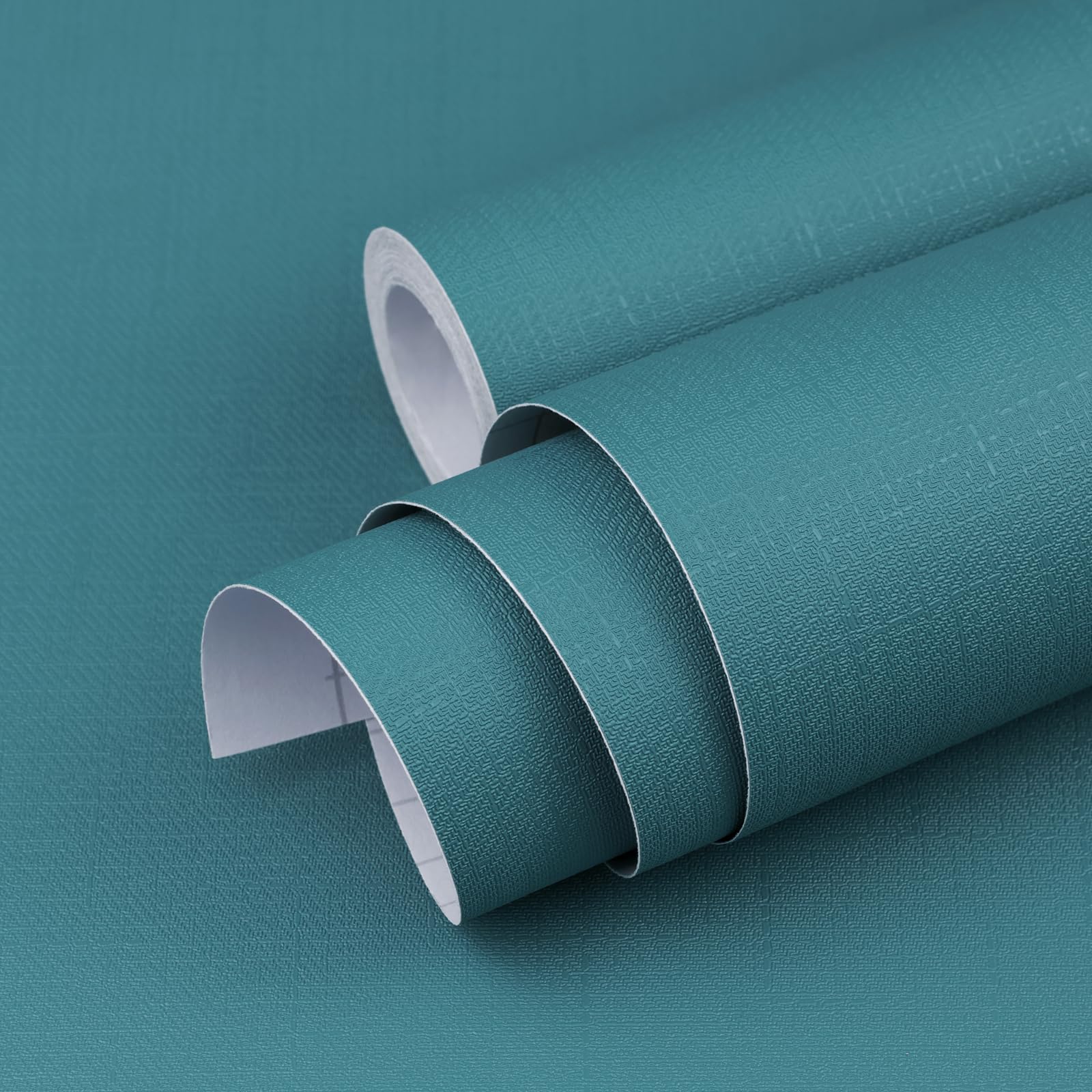 Photo 1 of Yun-aeon Teal Textured Peel and Stick Wallpaper 15.7" × 120" Removable Waterproof Contact Paper for Cabinets and Drawers Vinyl Self Adhesive Wall Paper Decorative for Bedroom Bathroom