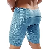 MIZOK Men's Tight Yoga Mesh Training Bodybuilding Gym Workout Shorts Jammer Swimsuit