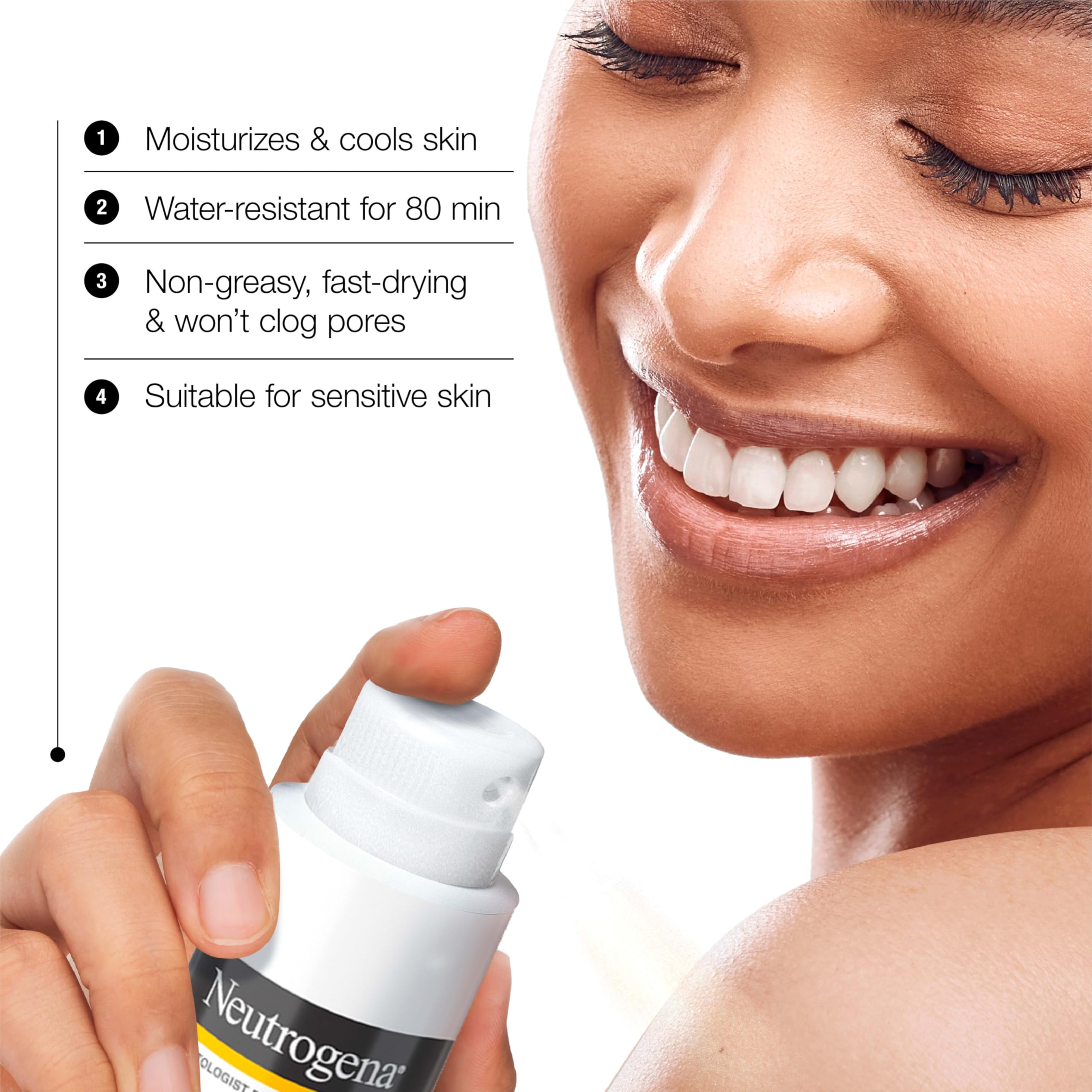 Neutrogena Clear Body SPF 50 Sunscreen Spray, Non-Greasy, Broad Spectrum Full Body Sunscreen Ideal for Oily Skin Moisturizes & Cools, Non-Comedogenic Spray Sunscreen, Oxybenzone-Free, 5 oz