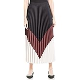 Max Studio Womens Colorblock Pleated Maxi Skirt