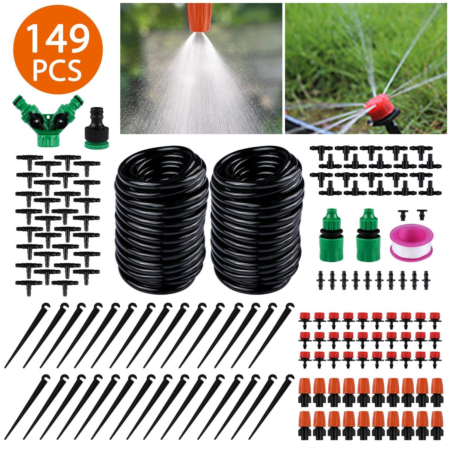 Kit di Irrigazione a Goccia, 50M 8M Micro Drip Irrigation Kit