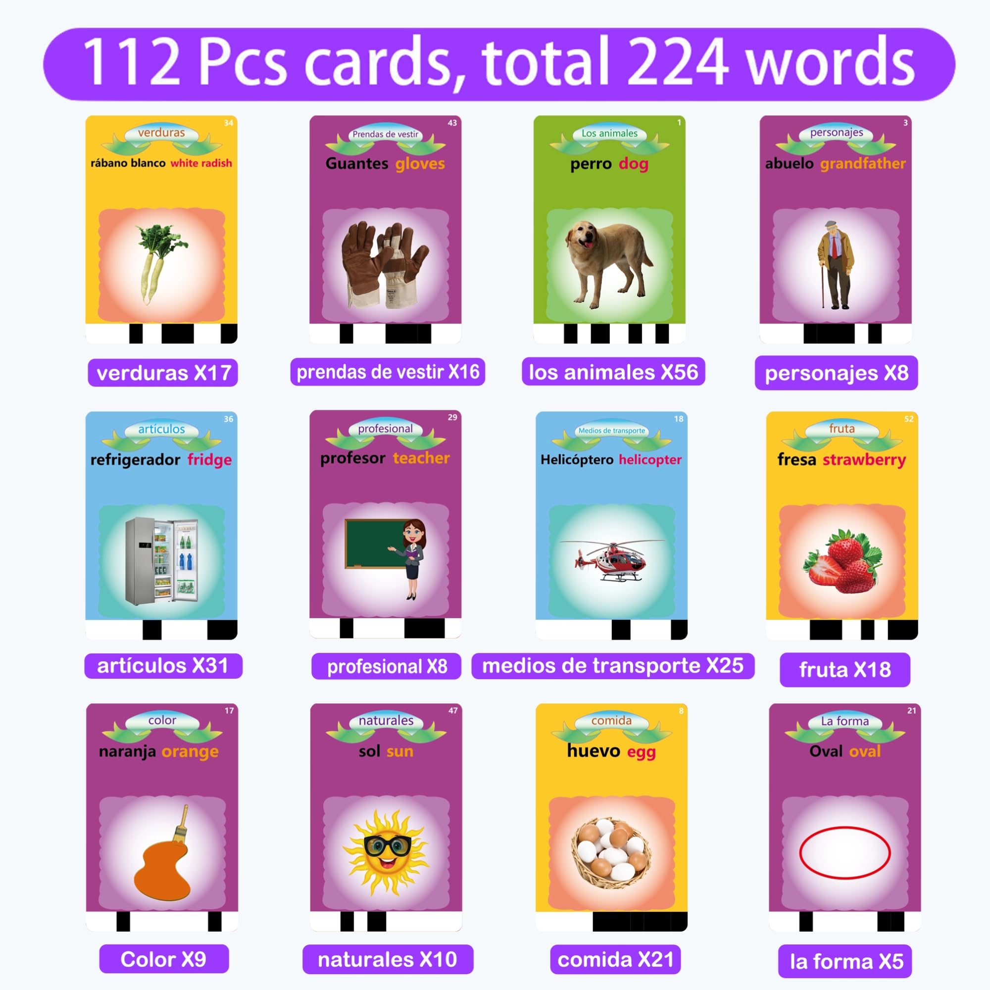 Mua Spanish Learning Flash Cards for Toddlers 2-4 Years Bilingual ...