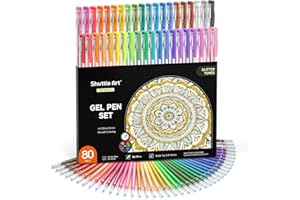 Shuttle Art 80 Pack Glitter Gel Pens, 40 Colors Glitter Gel Pens Set with 40 Refills for Adults Coloring Books Drawing Crafts