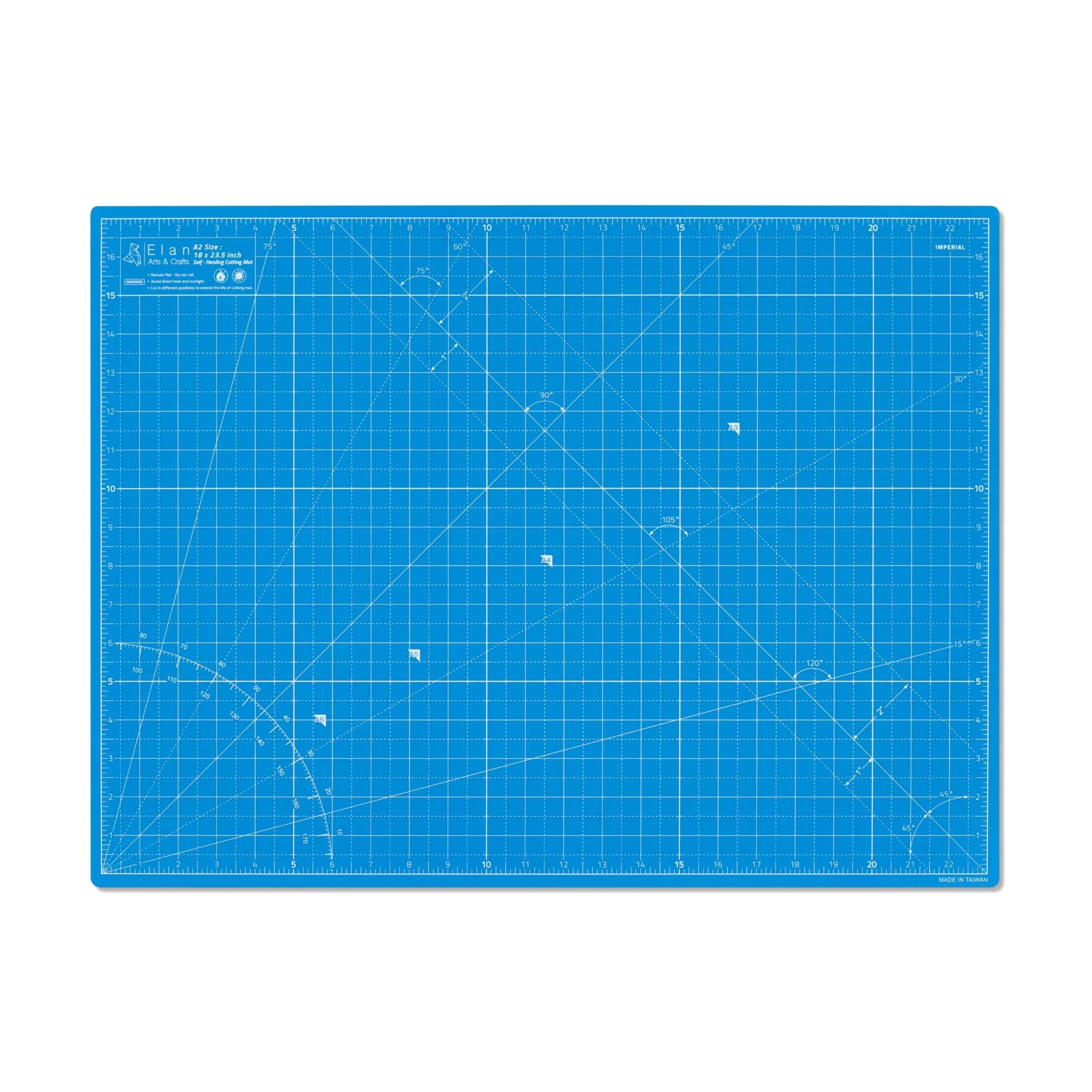 Elan Cutting Mat A2 Blue, Self Healing Cutting Mat 18x24 Inch, 5-Ply Craft Board Blue, Hobby Board for Crafts 18x24 Inch