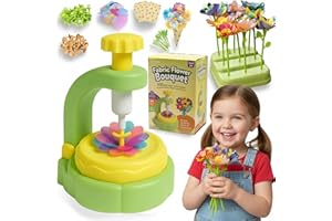 TOMLEON Fabric Flower Bouquet Craft Kit for Girls Ages 3+ – Create Reusable Fabric Flowers with Press Tool & Stems – Endless DIY Bouquets – No Glue, No Sewing – Perfect Creative Gift for Kids