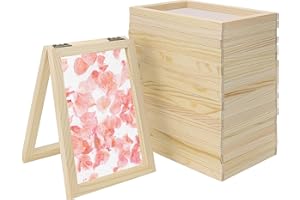 10 Pcs Wooden Paper Making Frame, 5''x7'' Paper Making Screen Frames Bulk Wood Papermaking Mould Deckles for DIY Craft School