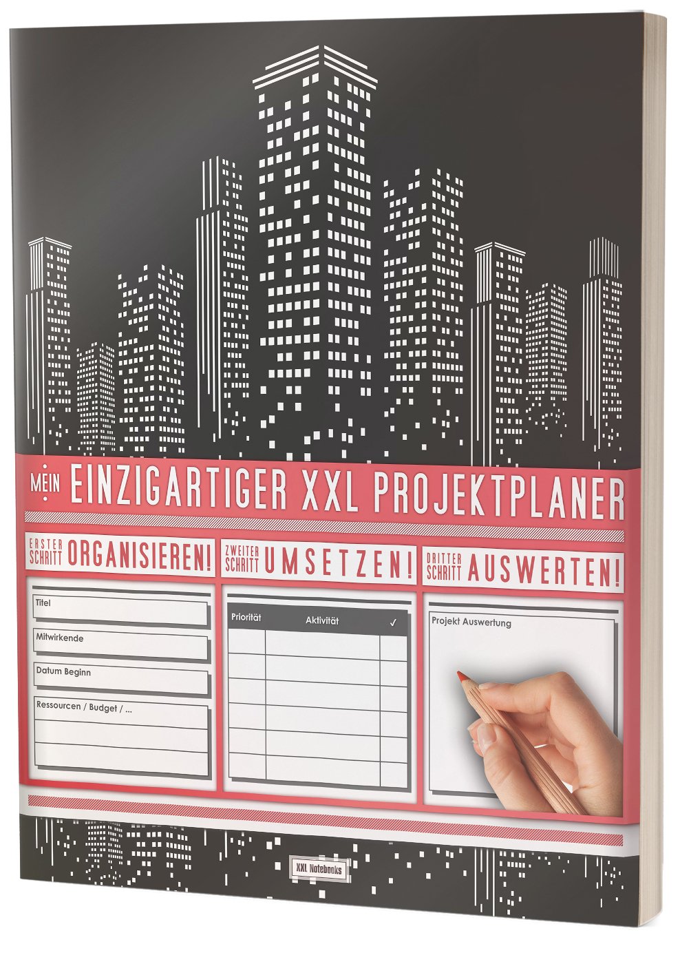 Mein Einzigartiger XXL Projektplaner: Planen, Umsetzen, Auswerten! / 122 Seiten, Register, Kontakte uvm. / PR201 "Metropole“ / DIN A4 Softcover