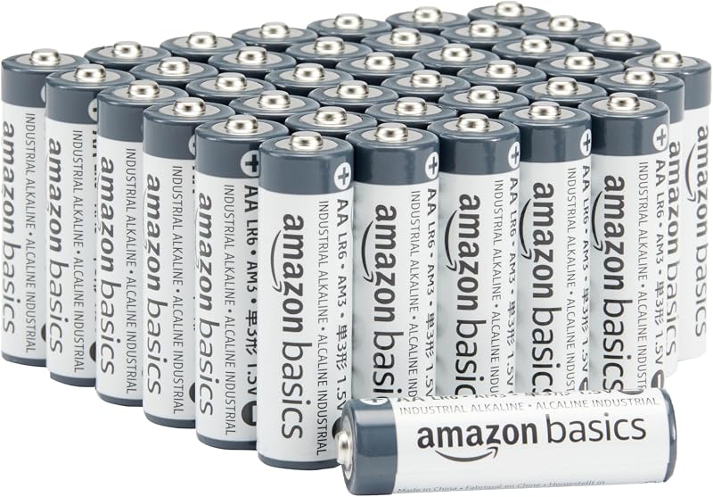 , 40 batterie alcaline industriali AA, 1,5 Volt, durata 5 anni