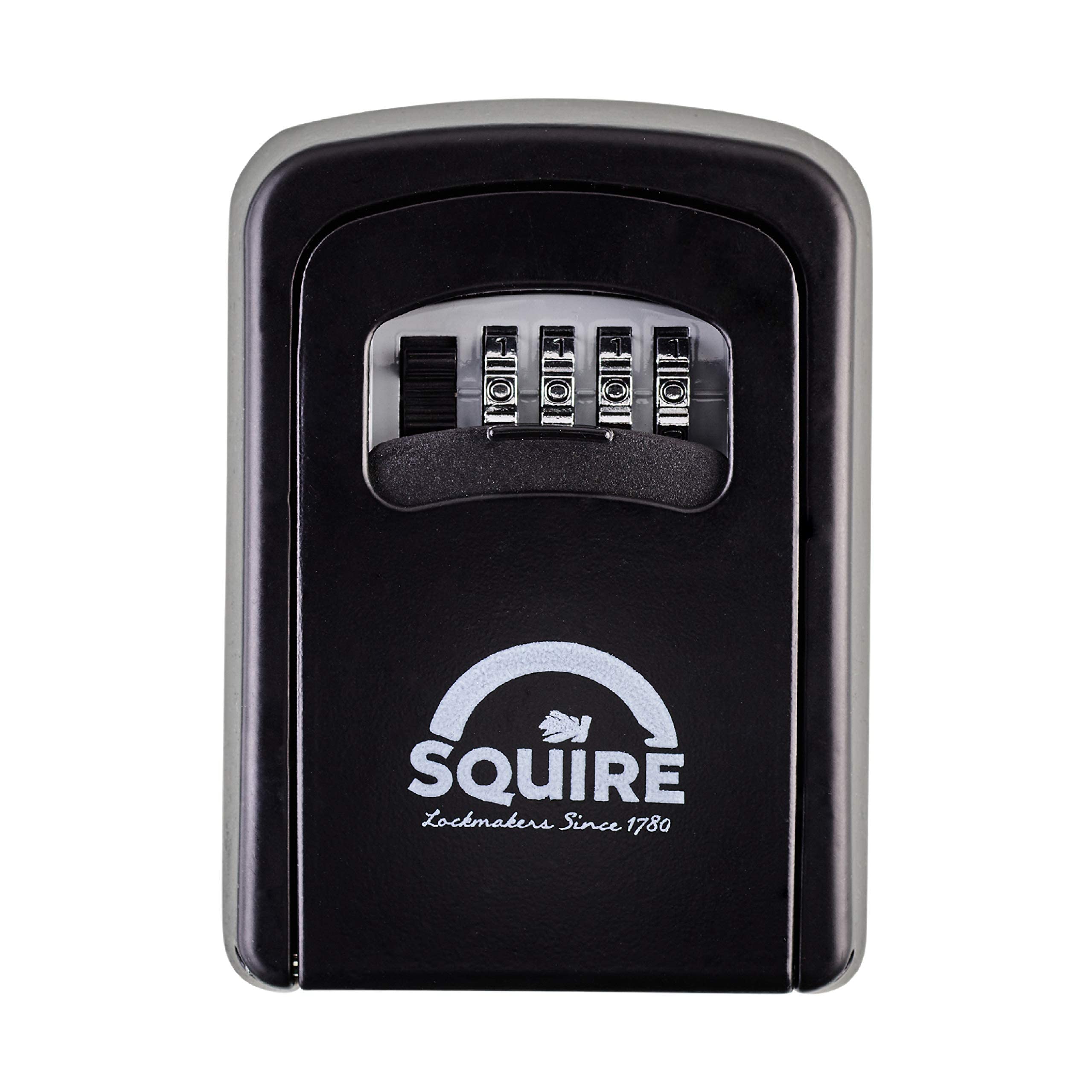 Squire Key Safe Box - 4 Wheel Combination Lock - Wall Mounted Key Safe - Weatherproof Diecast Alloy Body - Large Storage Capacity - Tough Key Lock Box For Outdoor And Indoor Use… (Key Keep 1)