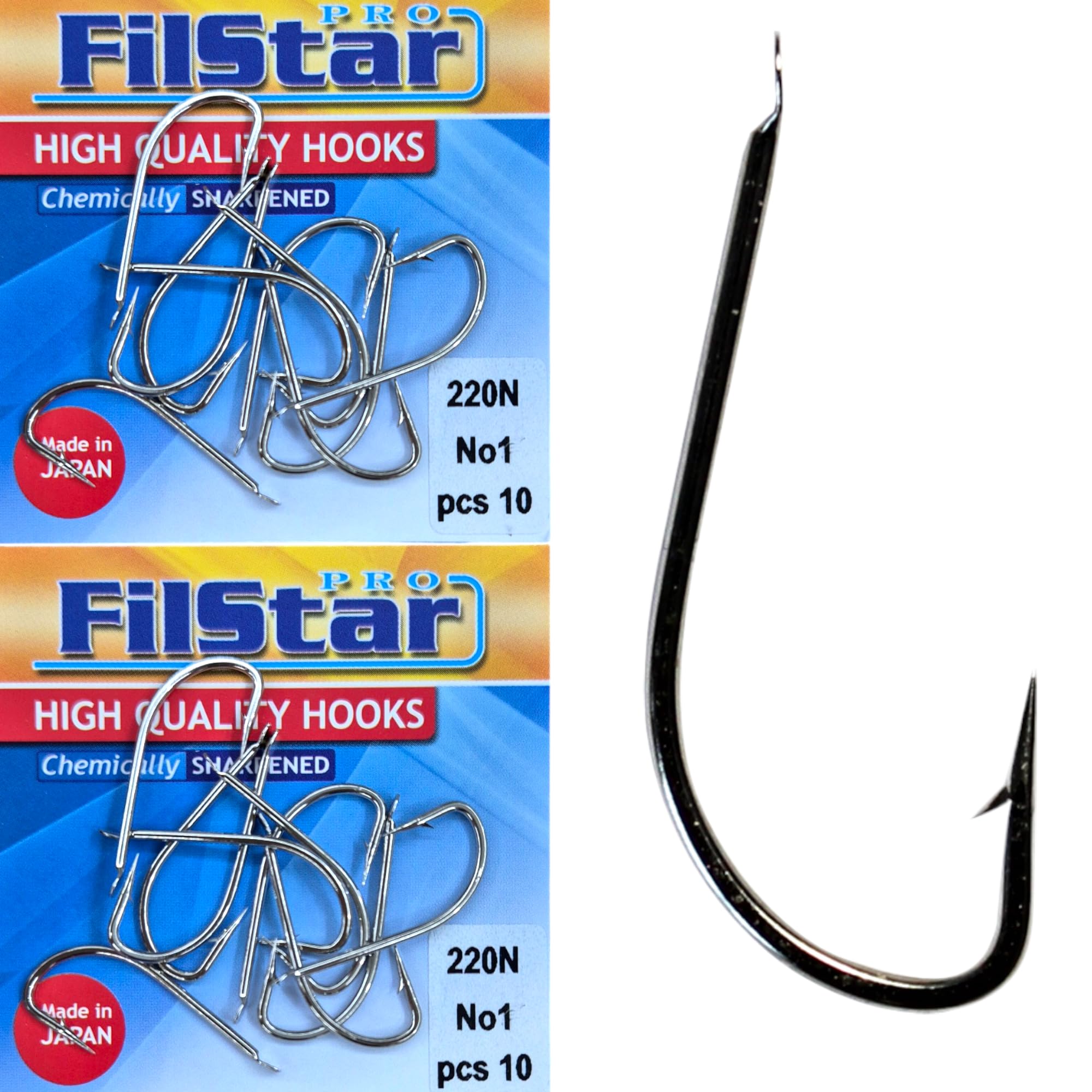 PRO FILSTAR 20pcs Hook Hook Set N1 - Carp Fishing Hook - Carp Fishing Accessory - Carp Fishing Hook - Carp Fishing Straight Hook - Carp Gear - Fishing Tackle - Fishing Accessories - Method