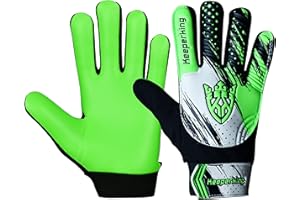 Keeperking Soccer Goalie Gloves - Football Goalkeeper Gloves Kids, Boys, Youth with Double Wrist Protection and 4mm Latex Anti-Slip Strong Grips Palm