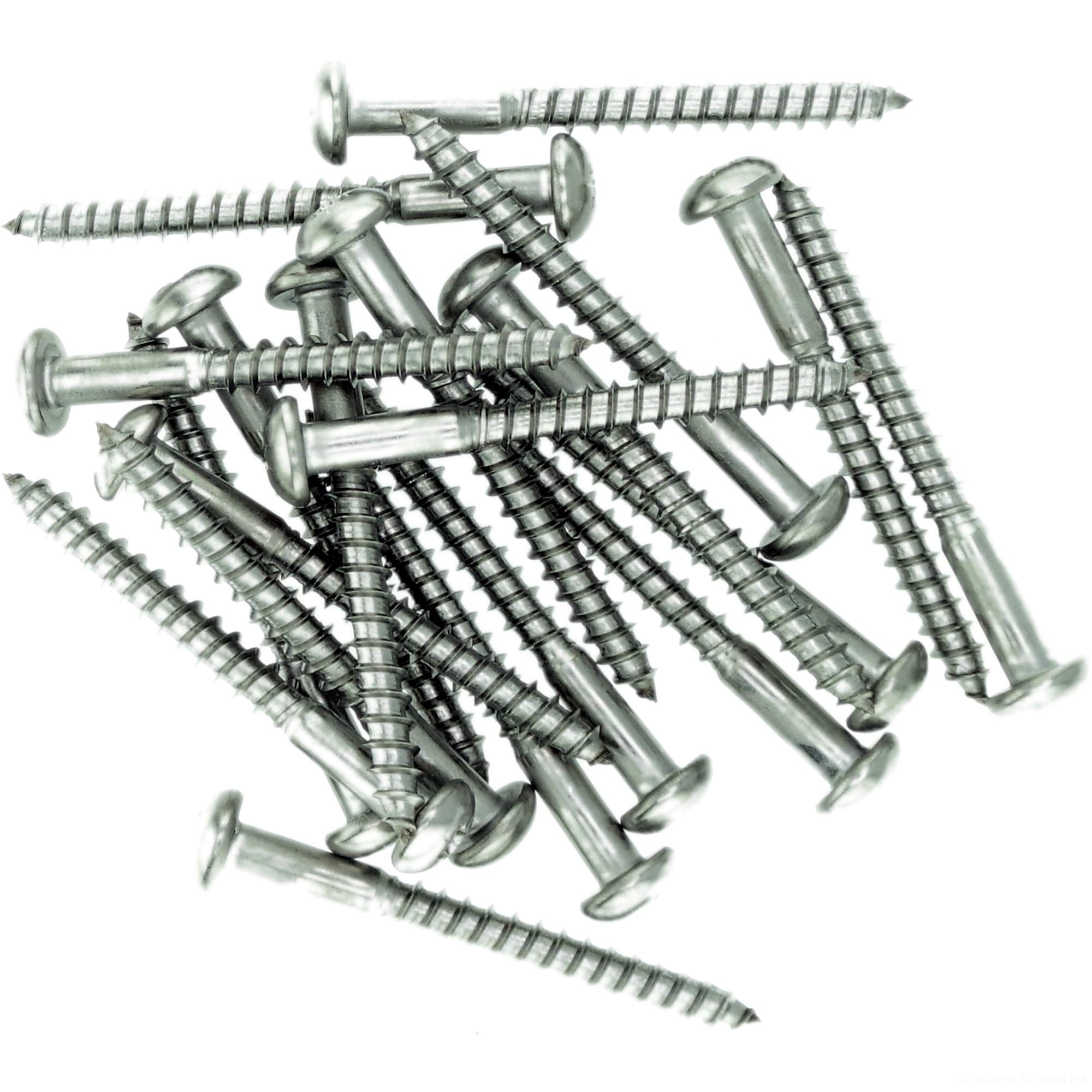 No.10 x 0.98 (5.0mm x 25mm) Pozi Pan Wood Screw - Stainless Steel (A2) (Pack of 20)