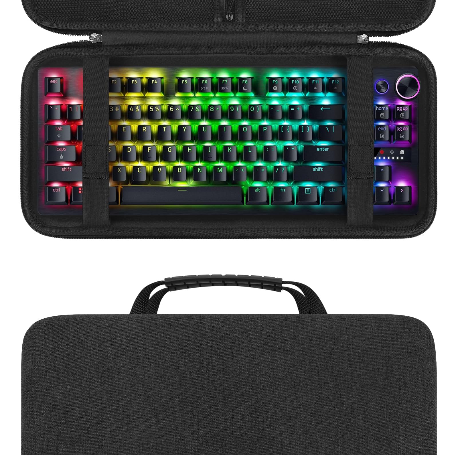 Linkidea Hard Travel Case for TKL Keyboard, Computer 87 Key Keyboard Carrying Case Protective Storage Box Bag, Compatible with Razer Huntsman V2 TKL Tenkeyless Keyboard