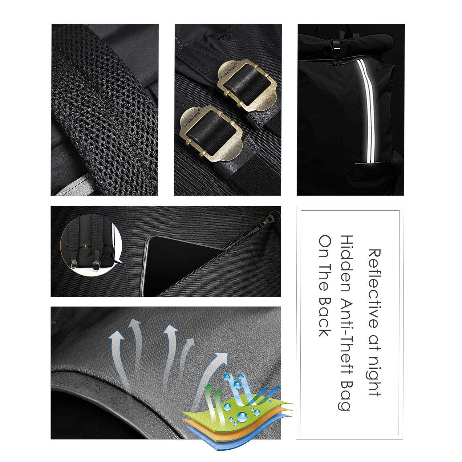 Raquette Sac à Dos USB Chargeur Sac antivol Sac à Dos pour Ordinateur Portable étanche DE 15.6 Pouces Sac Raquette de Badminton/Tennis Hommes Femmes vélo/Bicyclette/Moto/collège/Étudiant