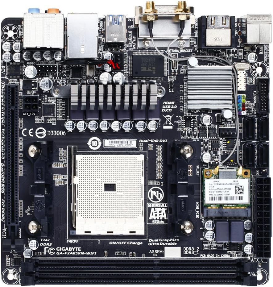 Gigabyte GA-F2A85XN-WIFI Mini ITX Motherboard Socket FM2 AMD A85X w/ WiFi
