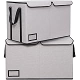 OUTBROS Extra Large Storage Bin with Lids, 25.6*13*16 inch Collapsible Storage Boxes, Storage Cube Organizer Basket with Big 