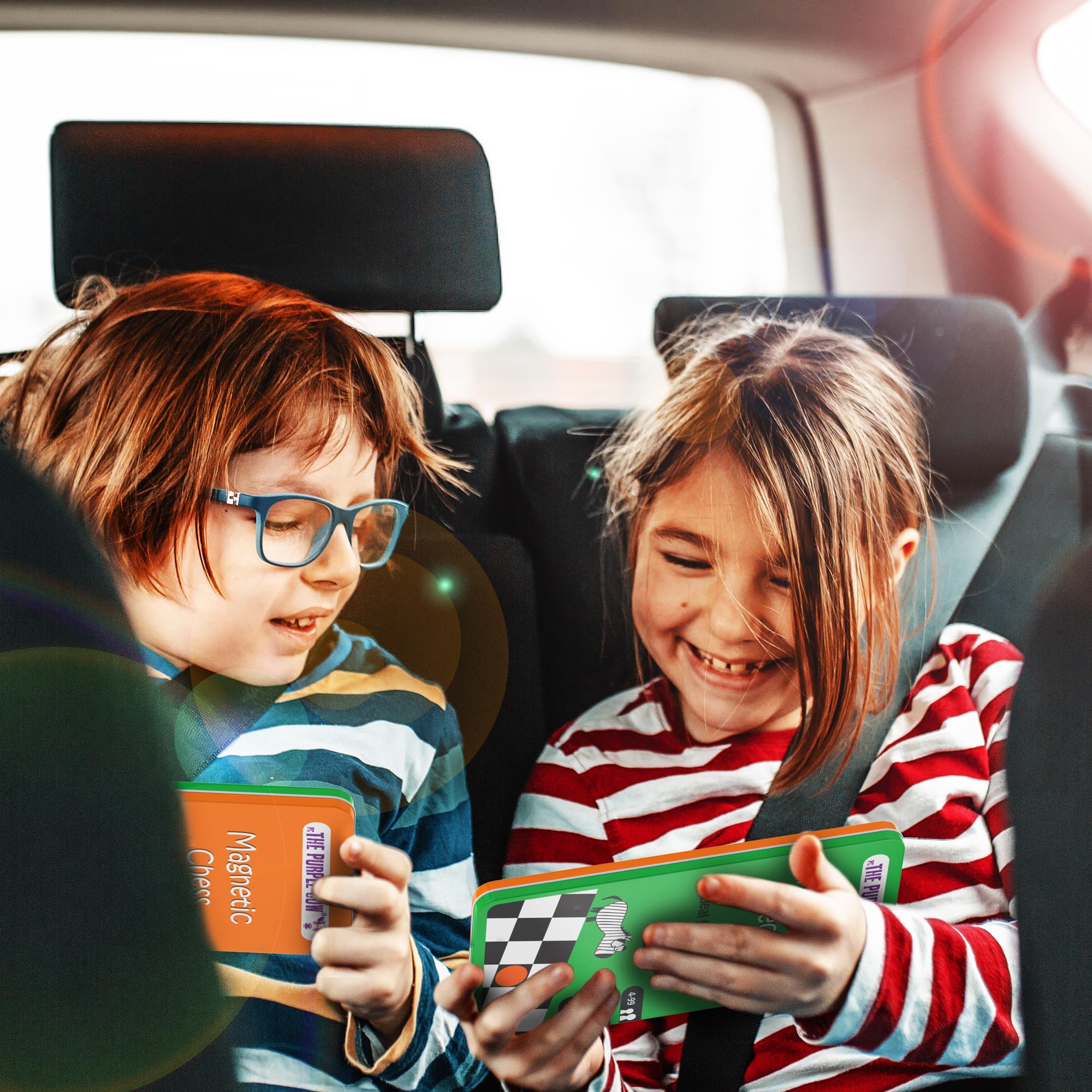 The Purple Cow Magnetic Travel Checkers Game - Board Games for Kids and Adults. Great for Travel.