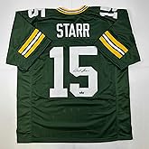 Facsimile Autographed Bart Starr Green Bay Green Reprint Laser Auto Football Jersey Size Men's XL
