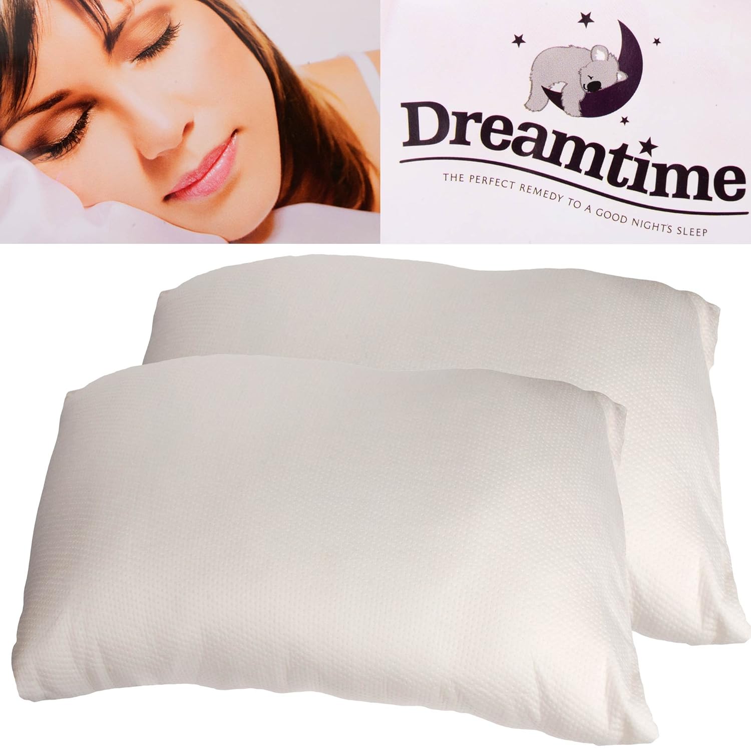 2 Pack of 'Dreamtime' Memory Foam Pillows with Luxury Jacquard Cover Amazon.co.uk Kitchen & Home