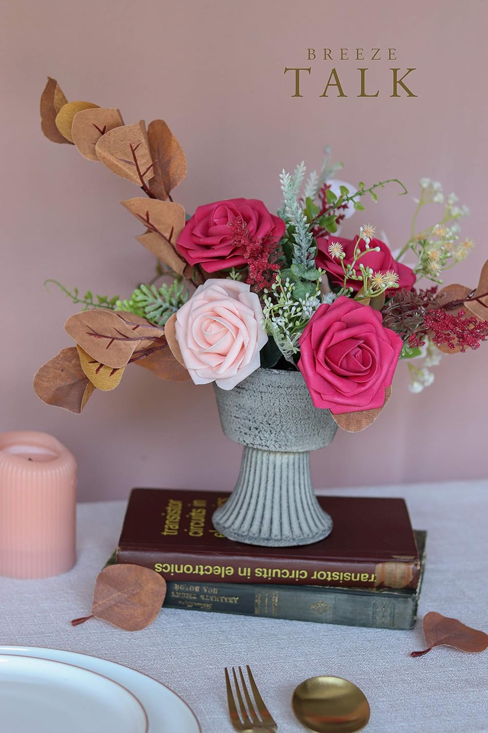 Amazon Com Breeze Talk Artificial Flowers Fuchsia Roses 25pcs Realistic Fake Roses W Stem For Diy Wedding Bouquets Centerpieces Arrangements Party Baby Shower Home Decorations 25pcs Fuchsia Kitchen Dining