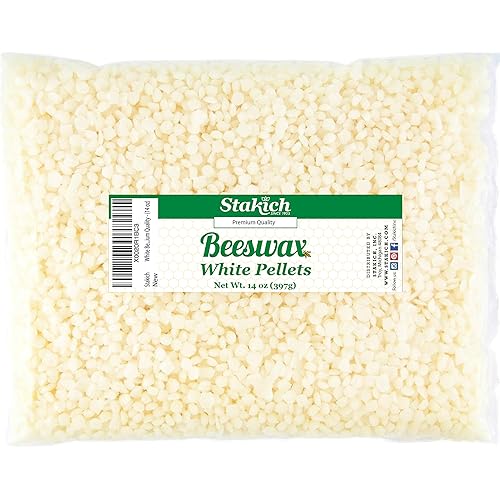 Stakich White Beeswax Pellets - Natural, Cosmetic Grade (10.5 Pound (in 12 x 14 Ounce Bags))