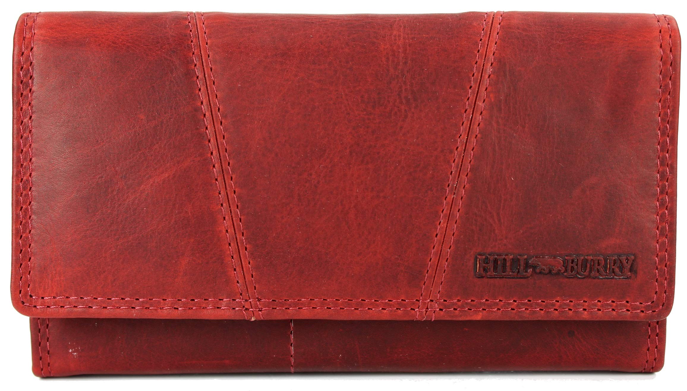 Belli High-quality vintage leather women's purse, purse, made of soft leather with RFID - 17.5 x 10 x 3 cm (W x H x D), red, 17,5x10x3cm (B x H x T), Modern