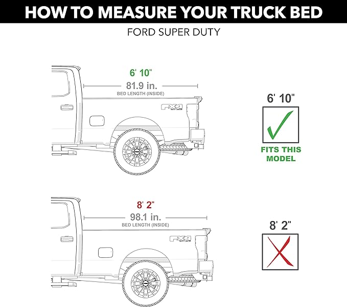 Amazon Com Lund Hard Tri Fold Hard Folding Truck Bed Tonneau Cover 969352 Fits 2017 2021 Ford Super Duty 6 10 Bed 81 9 Leather Embossed Vinyl Automotive