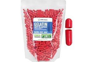 XPRS Nutra Size 00 Empty Capsules - 1000 Count Empty Gelatin Capsules - Pills DIY Capsule Filling - Fillable Pill Gel Caps for Do-It-Yourself Supplements (Red)