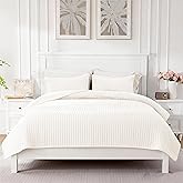 Velvet Quilt Set Queen Size, Soft Quilted Bedding Set, 2 Matching Pillow Shams, Lightweight Bed Cover Luxury Quilted Bedspread Coverlet Blanket for All Seasons (Ivory Cream, Queen)