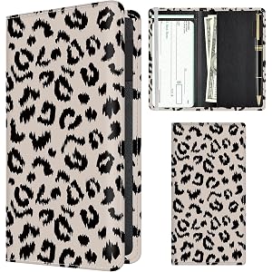 APVDSH Checkbook Cover for Personal Checkbook, Cute PU Leather Check Book for Women & Men, Slim Checkbook Holder with Pen Hol