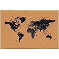 Juvale Cork Board World Map with Push Pins and Screws, Travel Tracker Map for Home and Office Wall Decoration, Easy Installation, Pin Past Adventures and Future Trips, 23.5 x 0.75 x 15.75 in