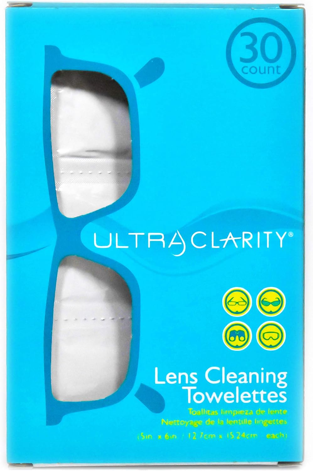 Ultra Clarity Eyeglass Cleaner Wipes - Lens & Screen Cleaning Moist Towelettes, 30 Count