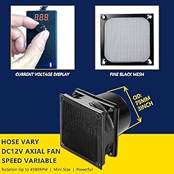 3" Axial Exhaust Fan, 4500RPM 80mm DC12V Dual Ball