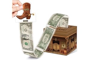 AZBUK Cowboy Party Surprise Money Box Gift, Happy Birthday Money Box for Cash Gift with Pull, Cowboy Party Decoration for Women Men, Cowboy Party Favors&Supplies